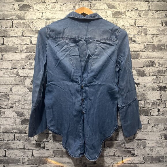 EUC A.B.S By Allen Schwaatz Cloth Stone Tencel Button Down Shirt Women's Size 6 - Picture 10 of 13